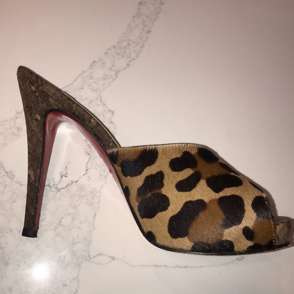 Christian Louboutin leopard fur stiletto heels 38 - Picture 14 of 15
